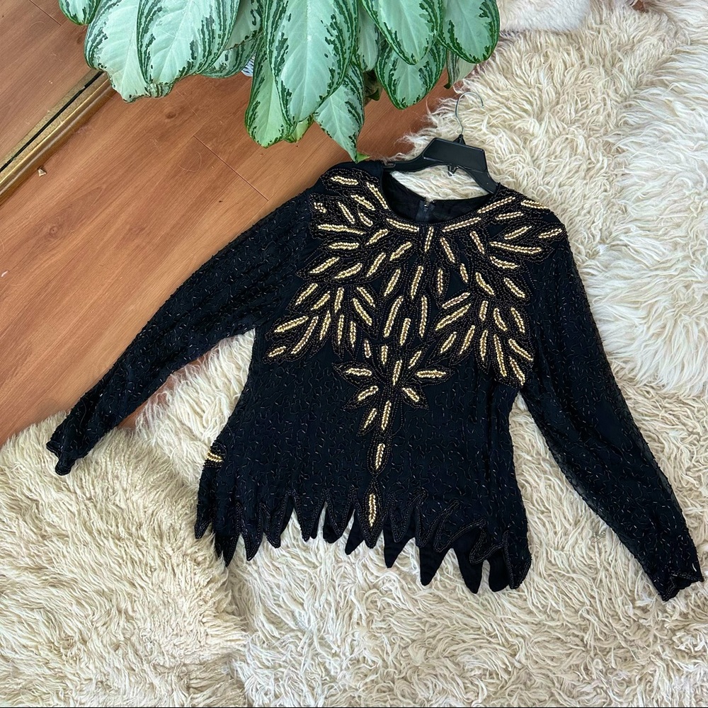 Vintage Fully Beaded Top - Small